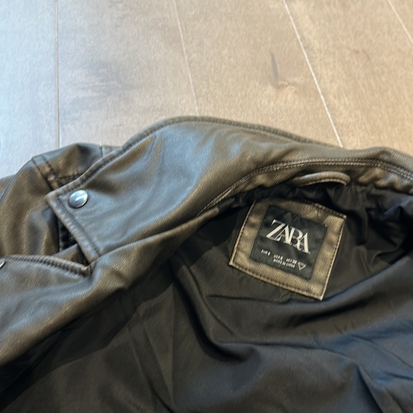 Zara NWOT Faux Leather Motto Jacket size S - Picture 11 of 11
